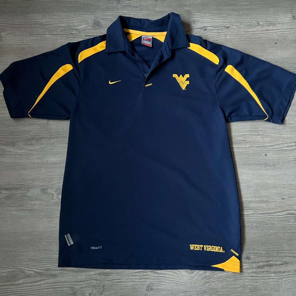 Vintage Nike Team West Virginia Mountaineers Nike Fit Polo